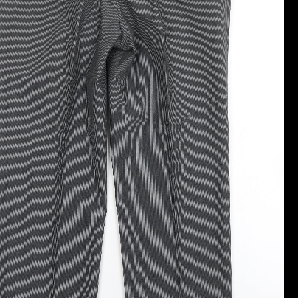 Burton  Womens Grey Striped Polyester Trousers  Size 36 L30 in Regular