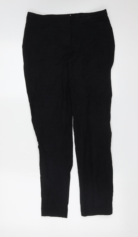Preworn Womens Black  Polyester Blend Trousers  Size 30 in L27 in Regular