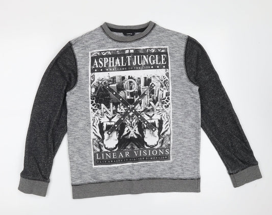 George Boys Grey  Cotton Pullover Sweatshirt Size 11-12 Years   - city