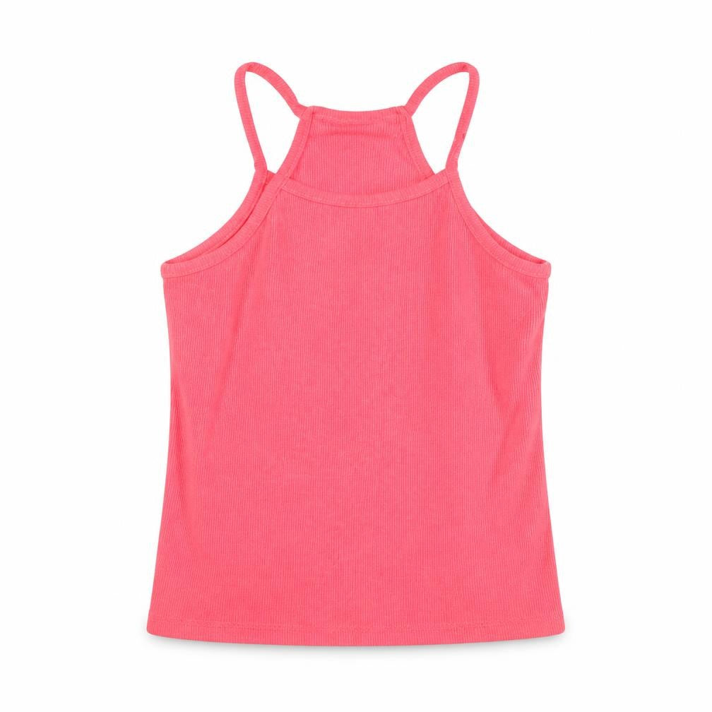 Marks and Spencer Girls Pink  Polyester Basic Tank Size 6-7 Years Round Neck
