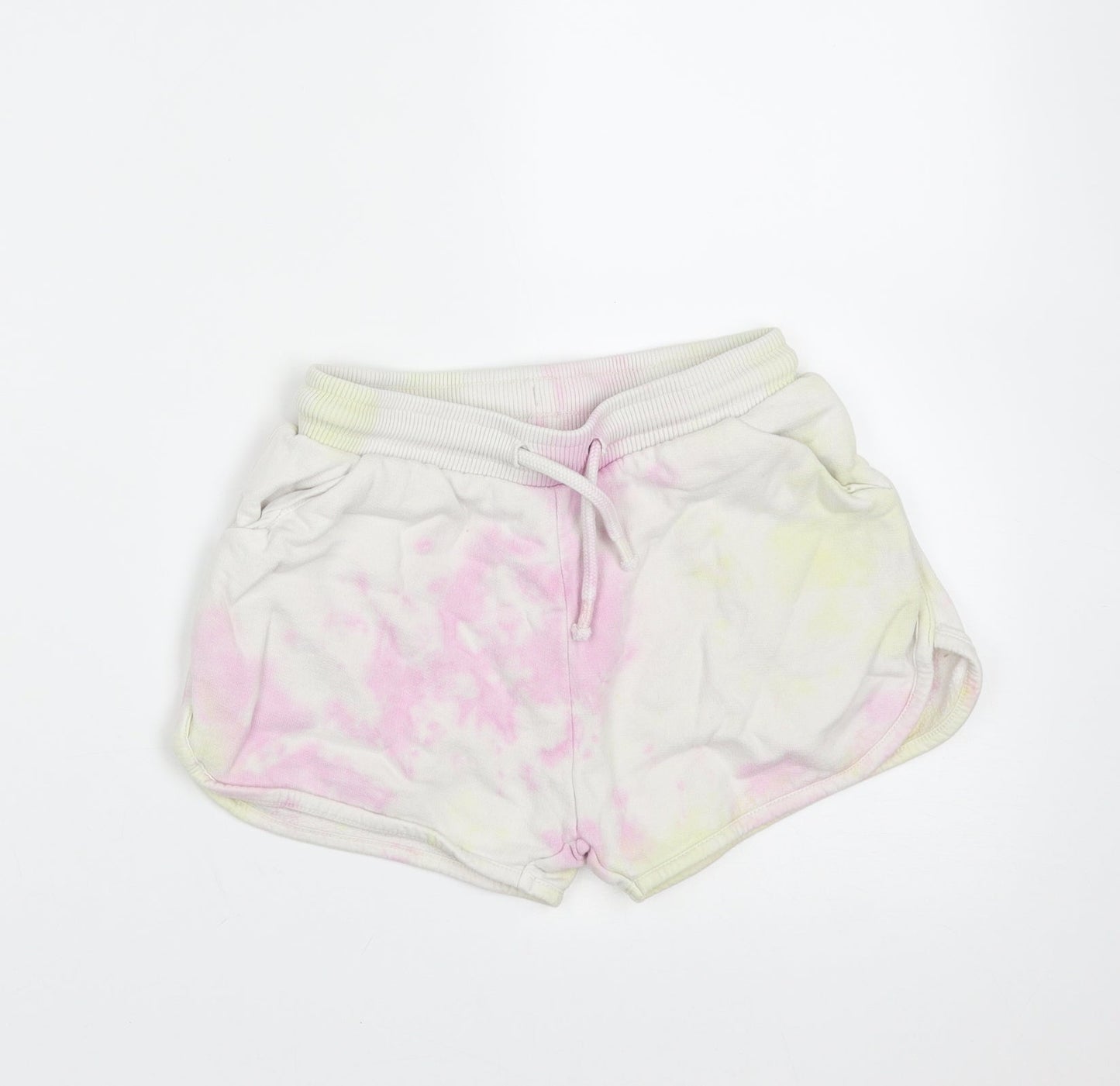NEXT Girls Ivory  Cotton Hot Pants Shorts Size 7 Years  Regular  - tie dye