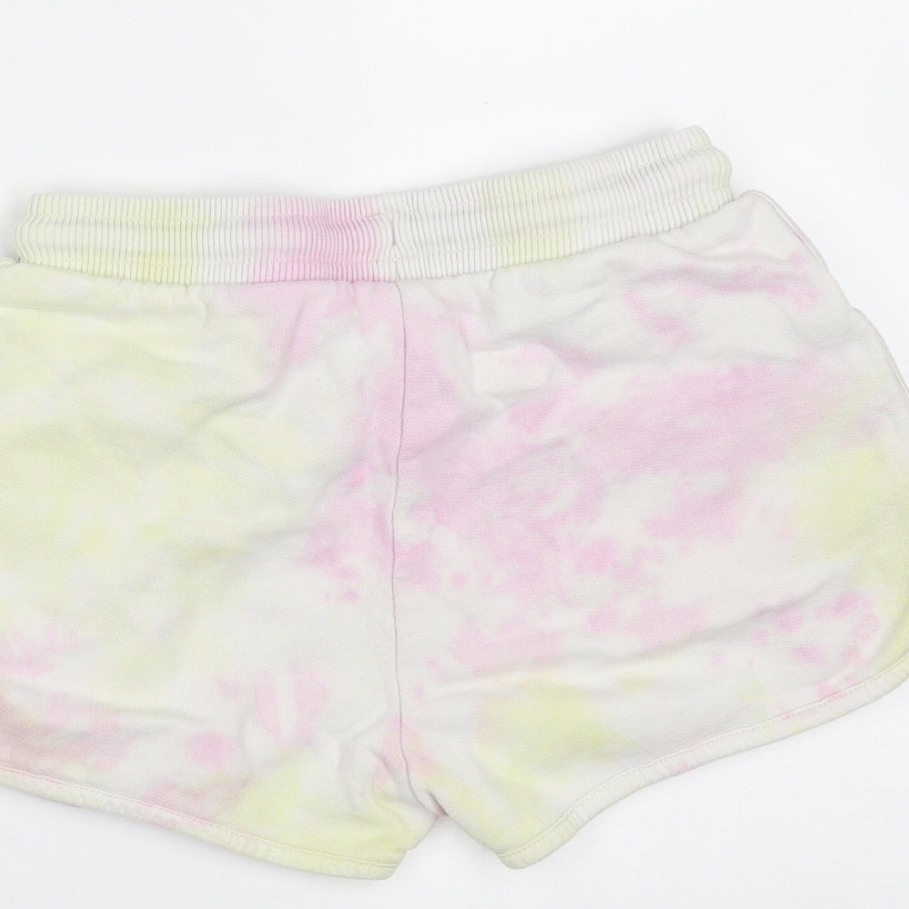 NEXT Girls Ivory  Cotton Hot Pants Shorts Size 7 Years  Regular  - tie dye