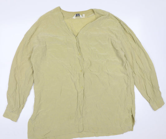 NEXT Womens Beige  Polyester Blend Basic Blouse Size M V-Neck