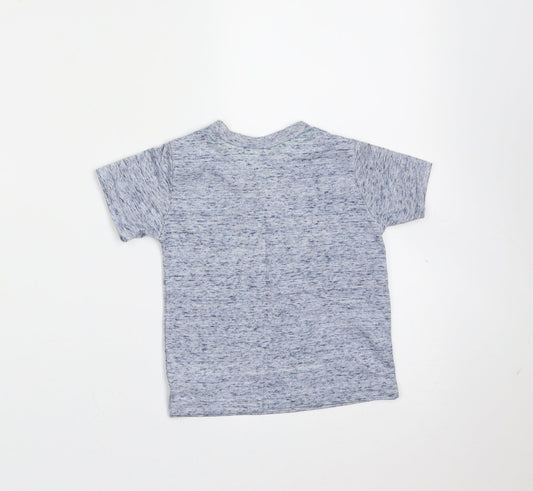 Mini Rebel Boys Blue  Polyester Basic T-Shirt Size 12-18 Months Round Neck  - dude