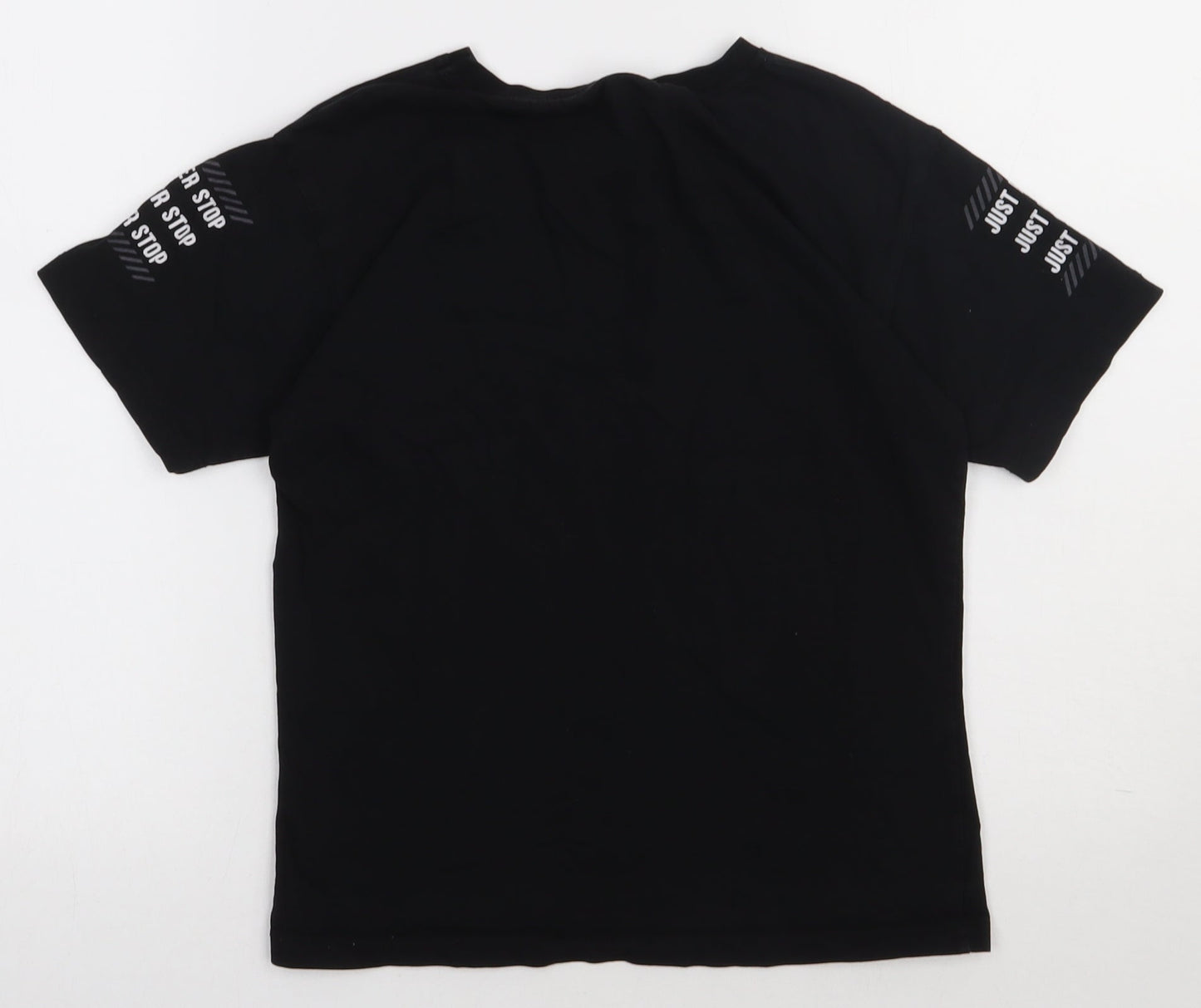 Matalan Boys Black  Cotton Basic T-Shirt Size 10 Years Crew Neck Pullover - this is our future
