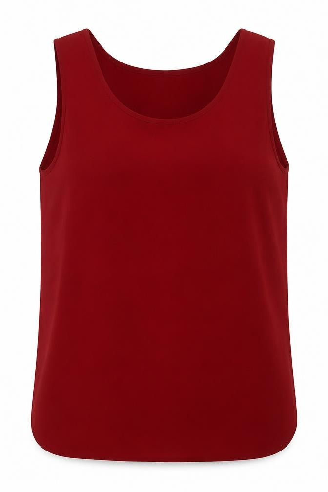 Preworn Womens Red  Polyester Basic Tank Size 12 Scoop Neck