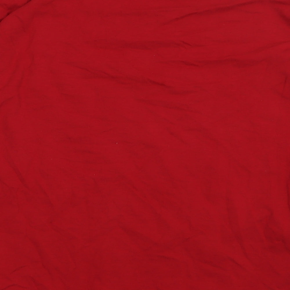 Up2Fashion Womens Red  Cotton Pullover Sweatshirt Size L  Pullover