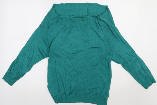 Warehouse Womens Green  Viscose Pullover Sweatshirt Size 10  Pullover