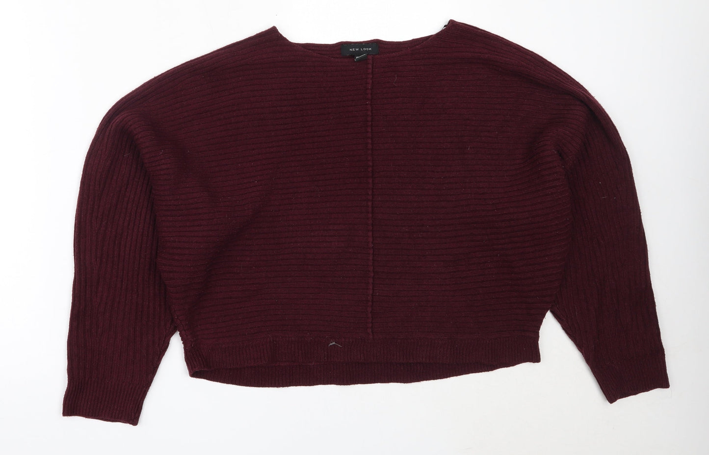 New Look Womens Purple Round Neck  Acrylic Pullover Jumper Size M