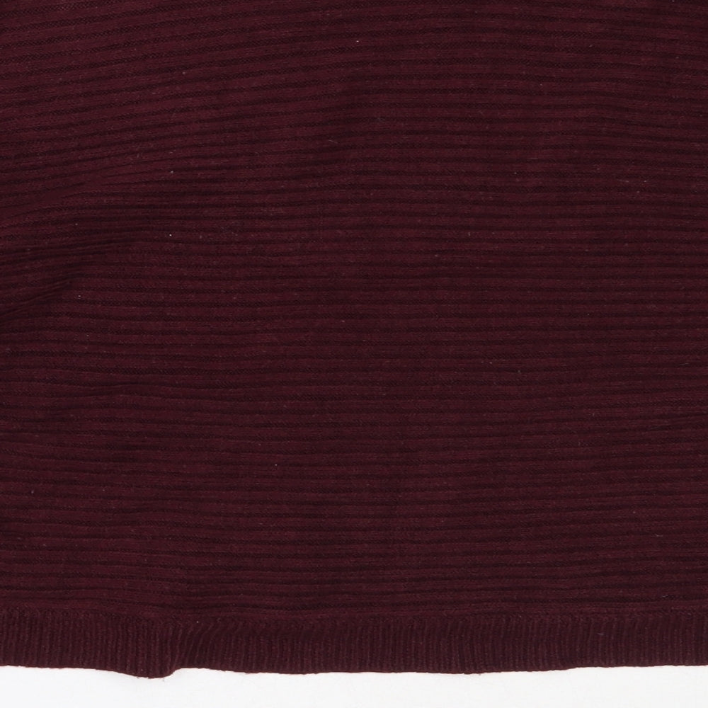 New Look Womens Purple Round Neck  Acrylic Pullover Jumper Size M