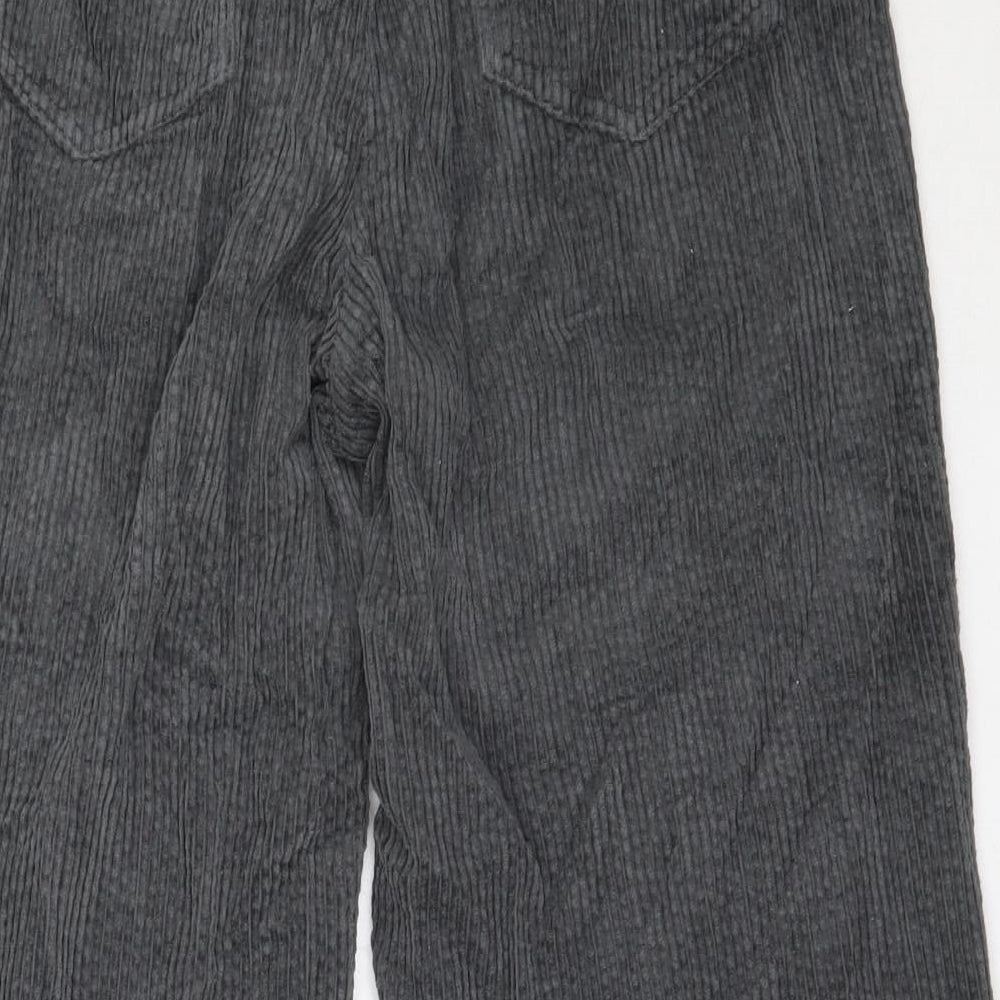 Mango Womens Grey  Cotton Cropped Trousers Size L L22.5 in Regular