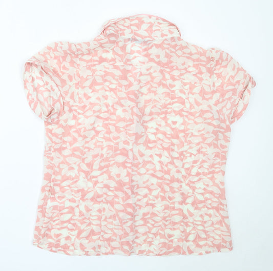 MIA Womens Pink  Polyester Basic Button-Up Size 18 Collared