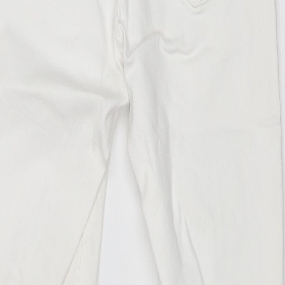 Topshop Womens White  Cotton Skinny Jeans Size 25 in L30 in Regular Buckle