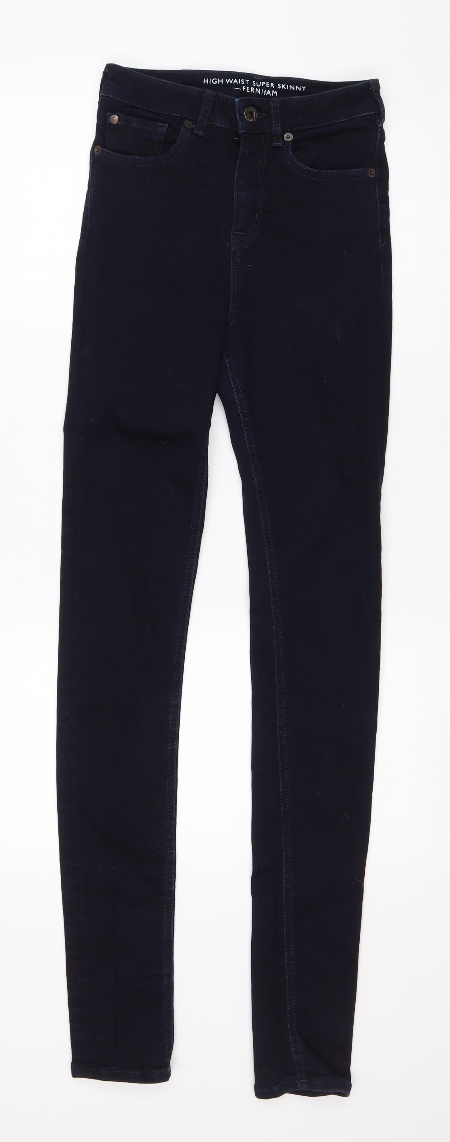 Jack Wills Womens Blue  Cotton Skinny Jeans Size 26 in L30 in Regular Button