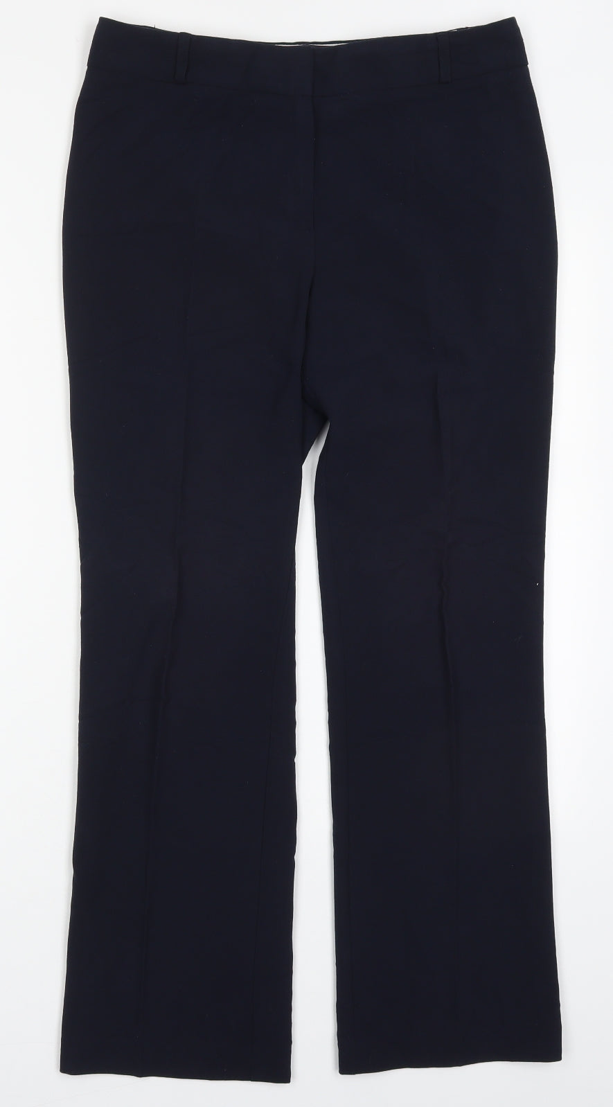 Marks and Spencer Womens Blue  Polyester Trousers  Size 10 L27.5 in Regular Hook & Eye