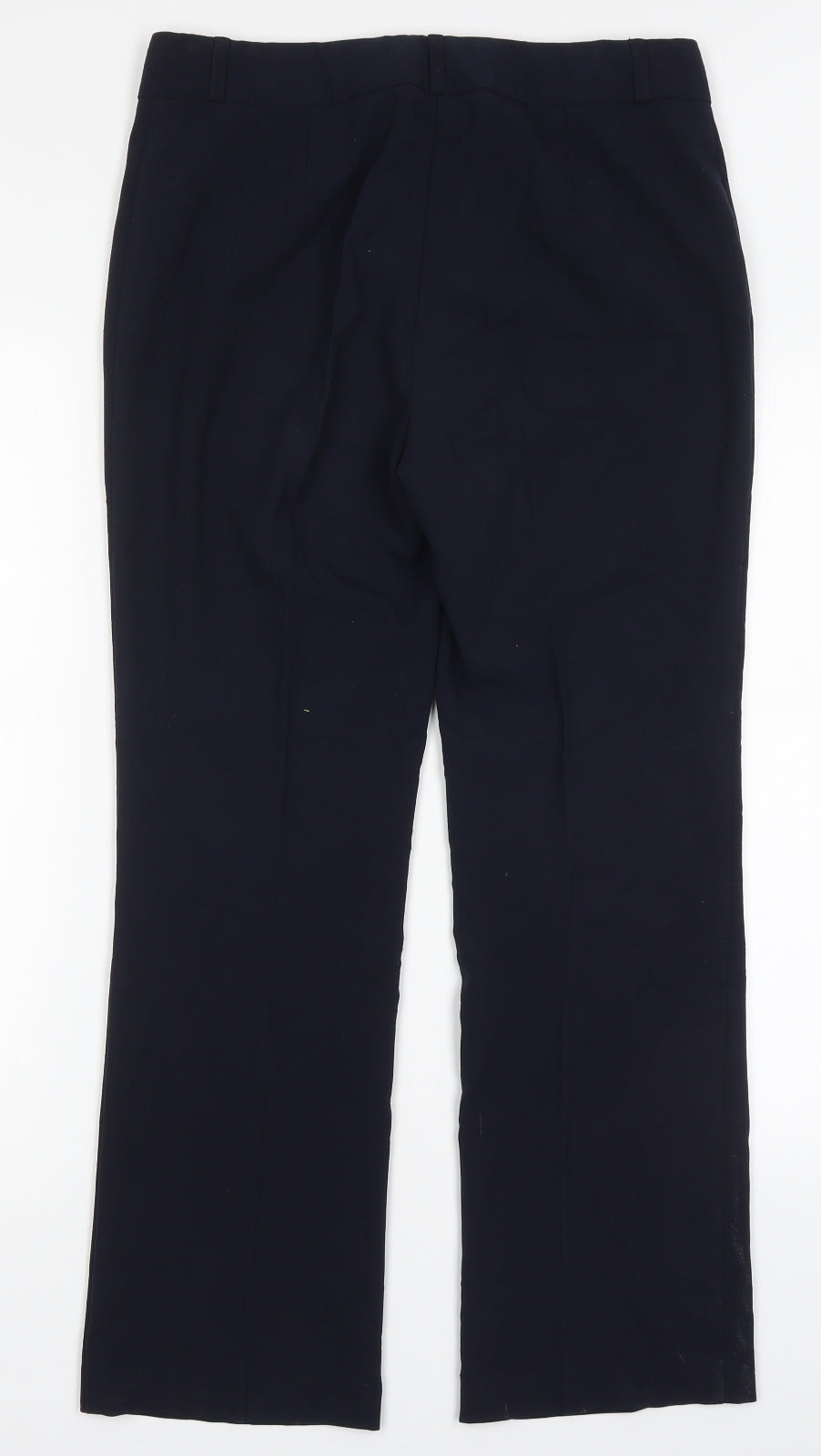 Marks and Spencer Womens Blue  Polyester Trousers  Size 10 L27.5 in Regular Hook & Eye