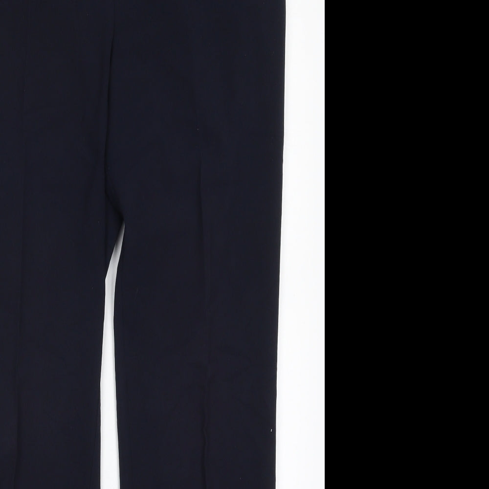 Marks and Spencer Womens Blue  Polyester Trousers  Size 10 L27.5 in Regular Hook & Eye