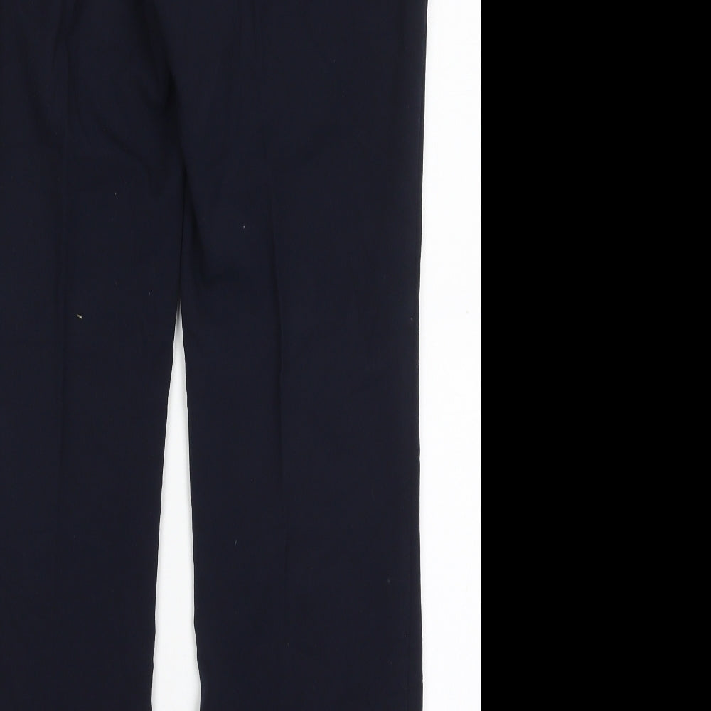 Marks and Spencer Womens Blue  Polyester Trousers  Size 10 L27.5 in Regular Hook & Eye