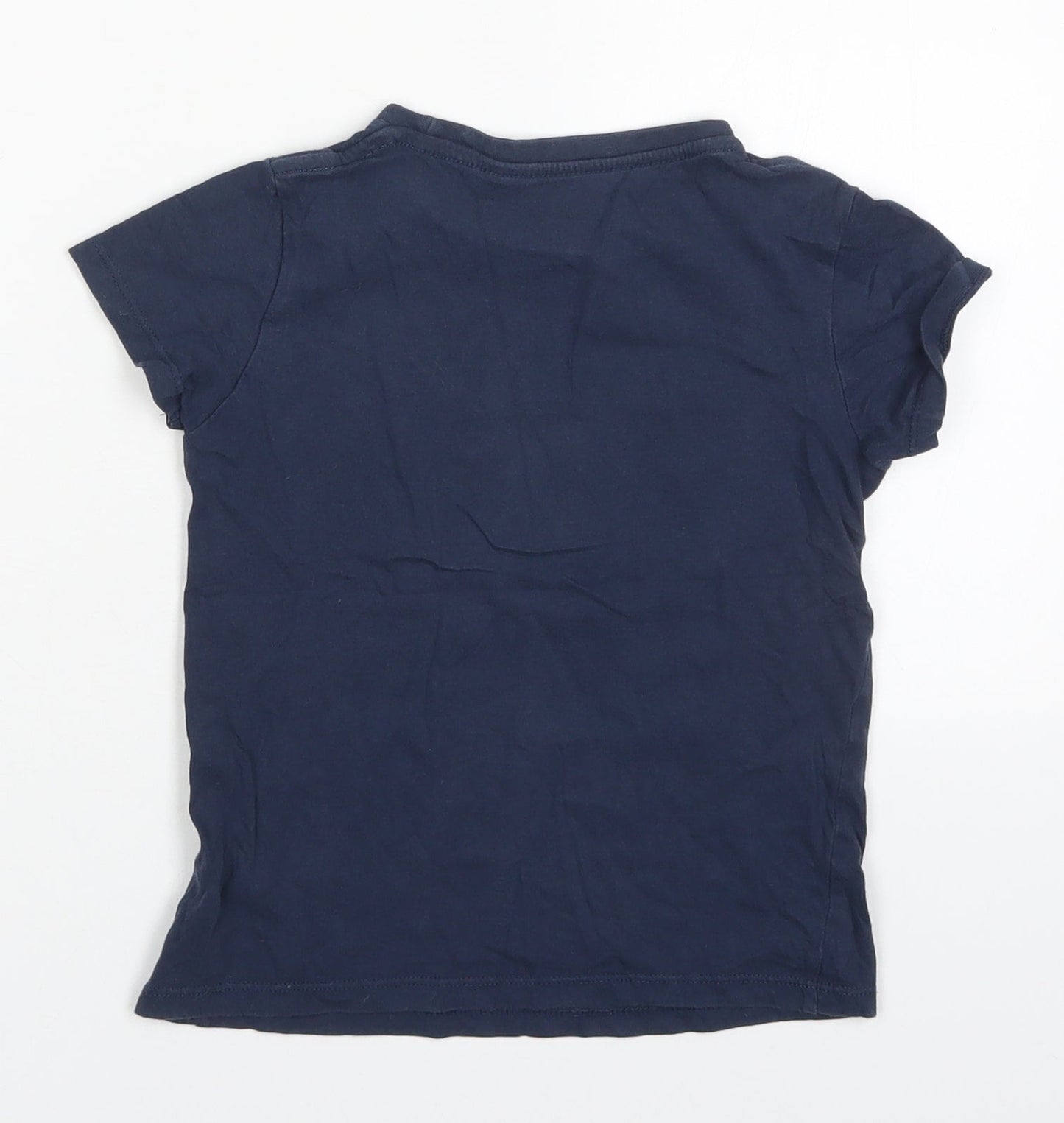 TEX Boys Blue  Cotton Basic T-Shirt Size 5-6 Years Crew Neck Pullover - Beyond Cool