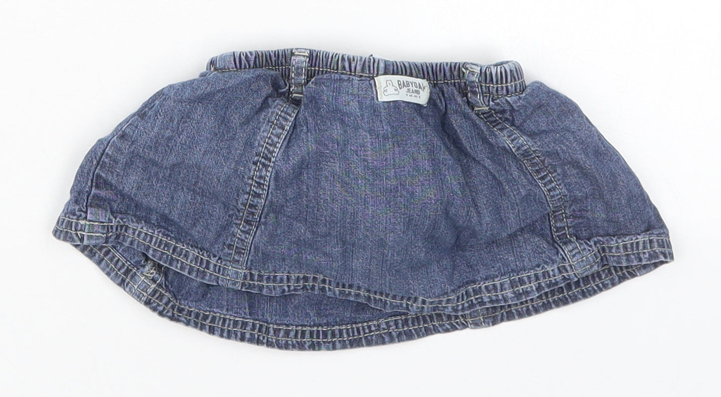 Gap Girls Blue  Cotton Skater Skirt Size 3-6 Months