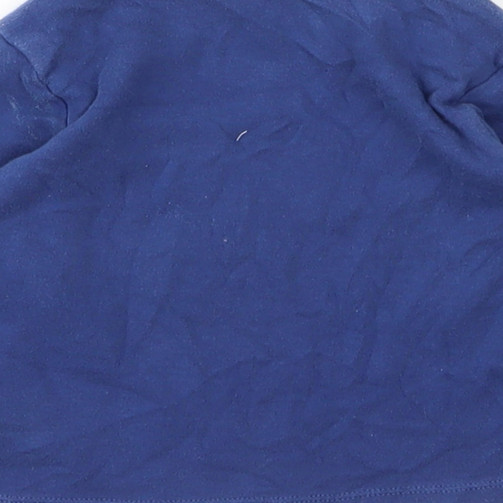 M&S Boys Blue  Cotton Basic T-Shirt Size 12 Months Round Neck Button
