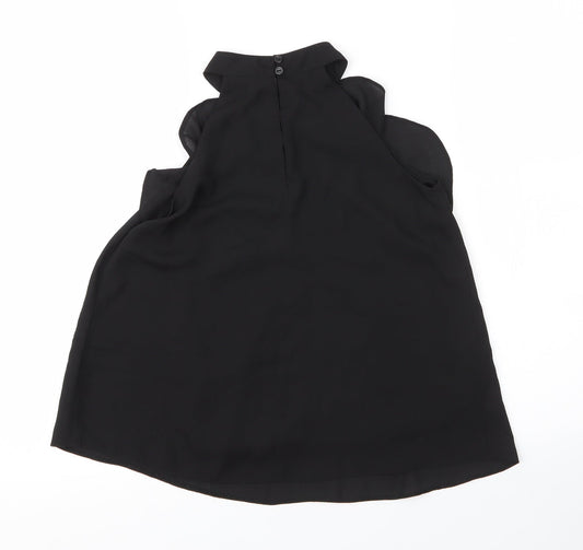 Matalan Girls Black  Polyester Basic Blouse Size 11 Years Round Neck
