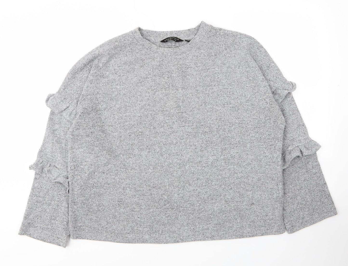 Dorothy Perkins Womens Grey Round Neck  Viscose Pullover Jumper Size 16