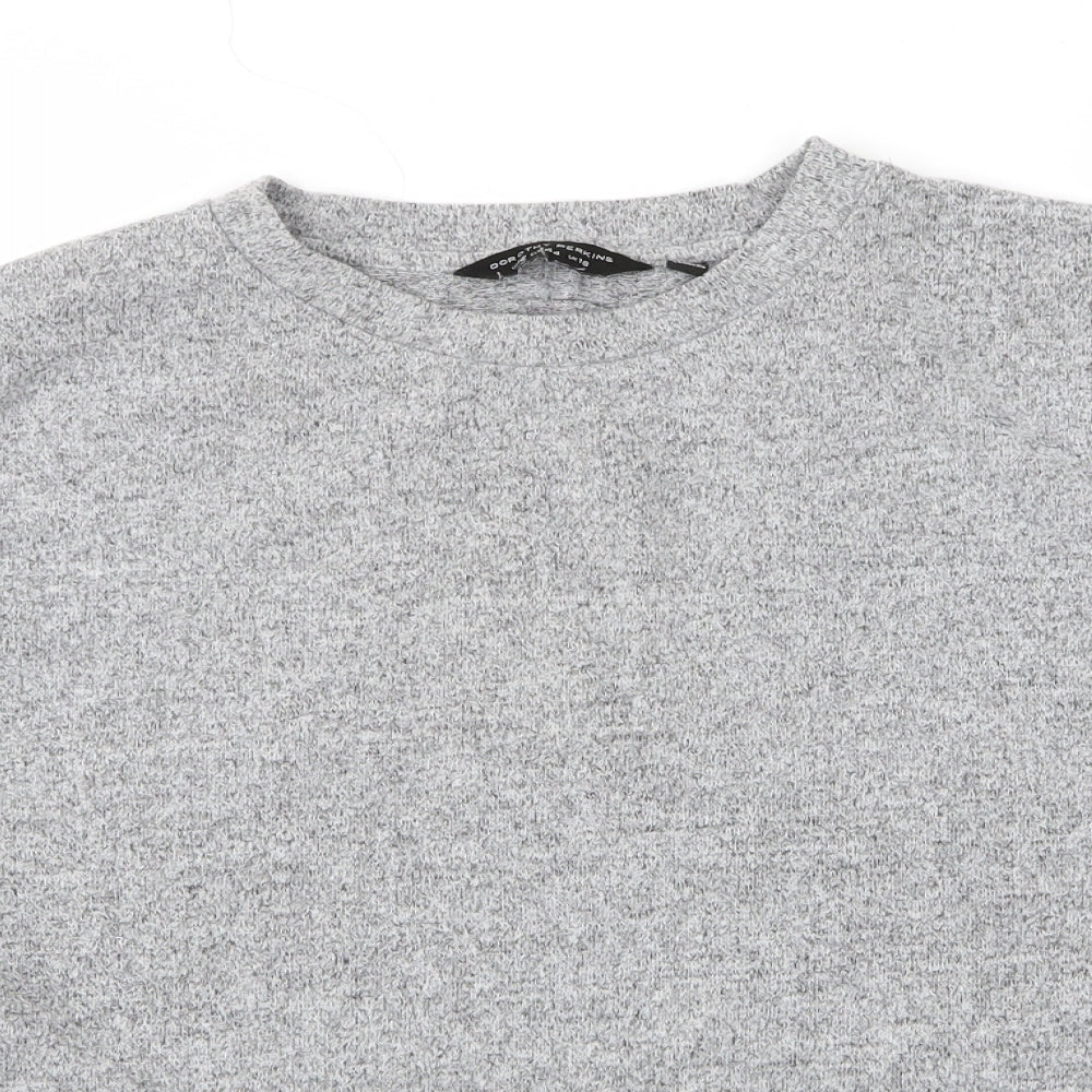 Dorothy Perkins Womens Grey Round Neck  Viscose Pullover Jumper Size 16