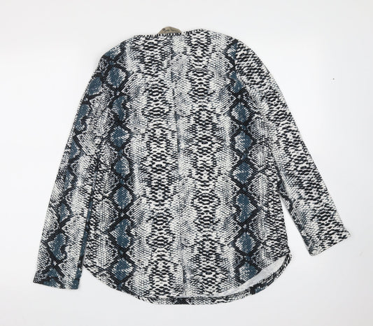 Poetic Soul Womens Multicoloured Animal Print Polyester Basic Blouse Size S Round Neck - Snake print