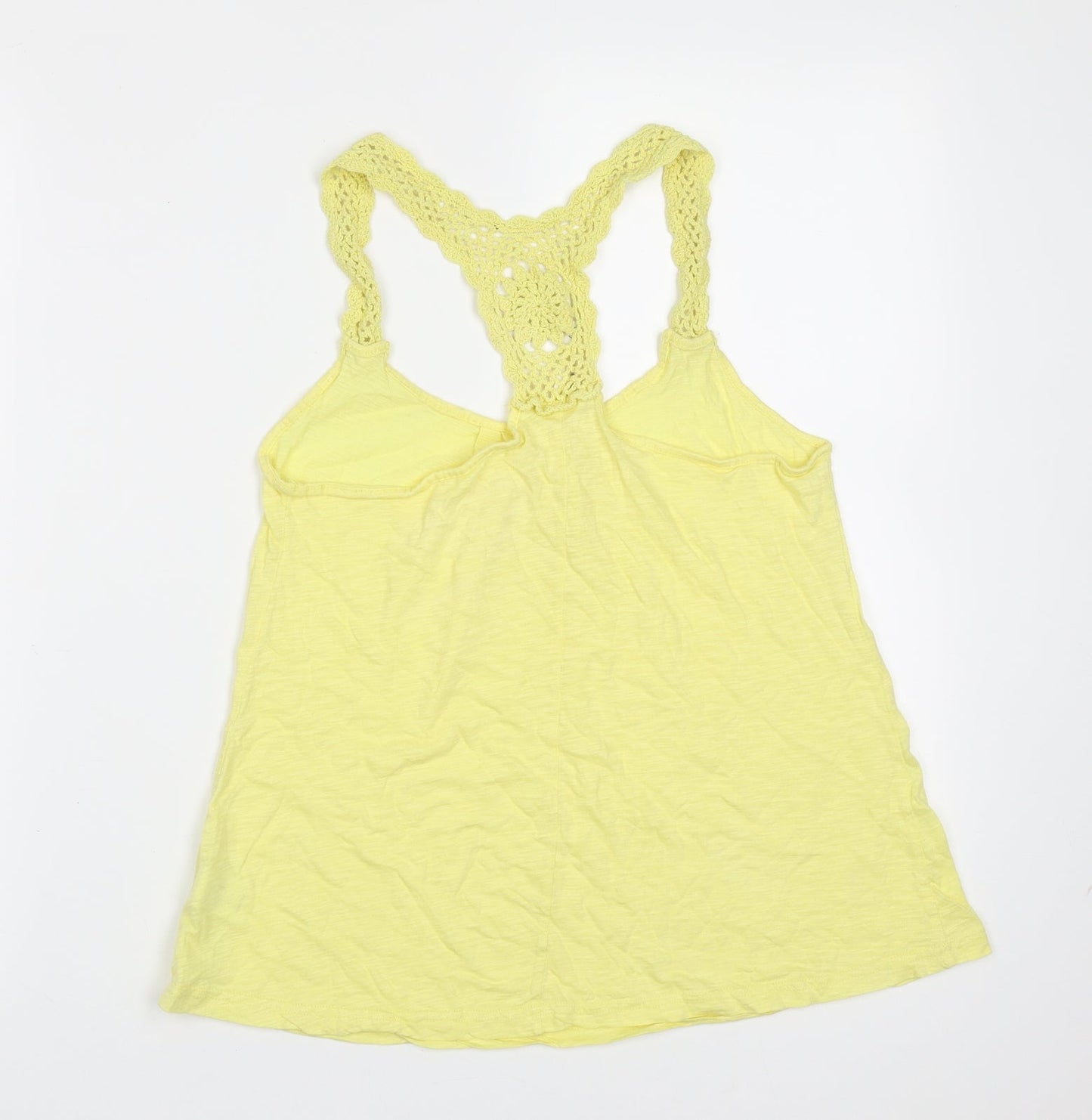 NEXT Womens Yellow  Cotton Basic Tank Size 12 Round Neck