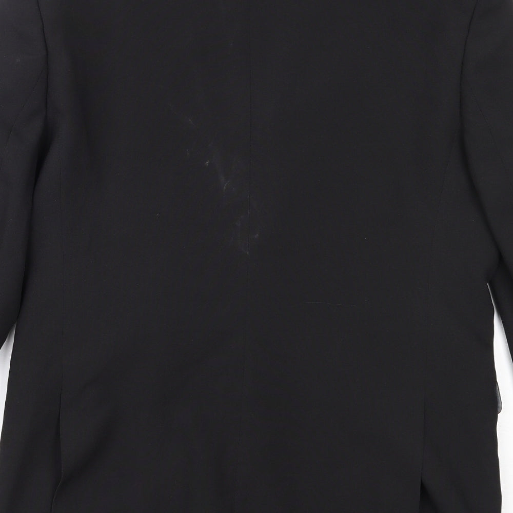 Cedar Wood State Mens Black  Polyester Jacket Blazer Size 36