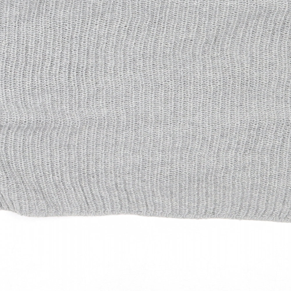 PRETTYLITTLETHING Womens Grey Round Neck  Acrylic Pullover Jumper Size M
