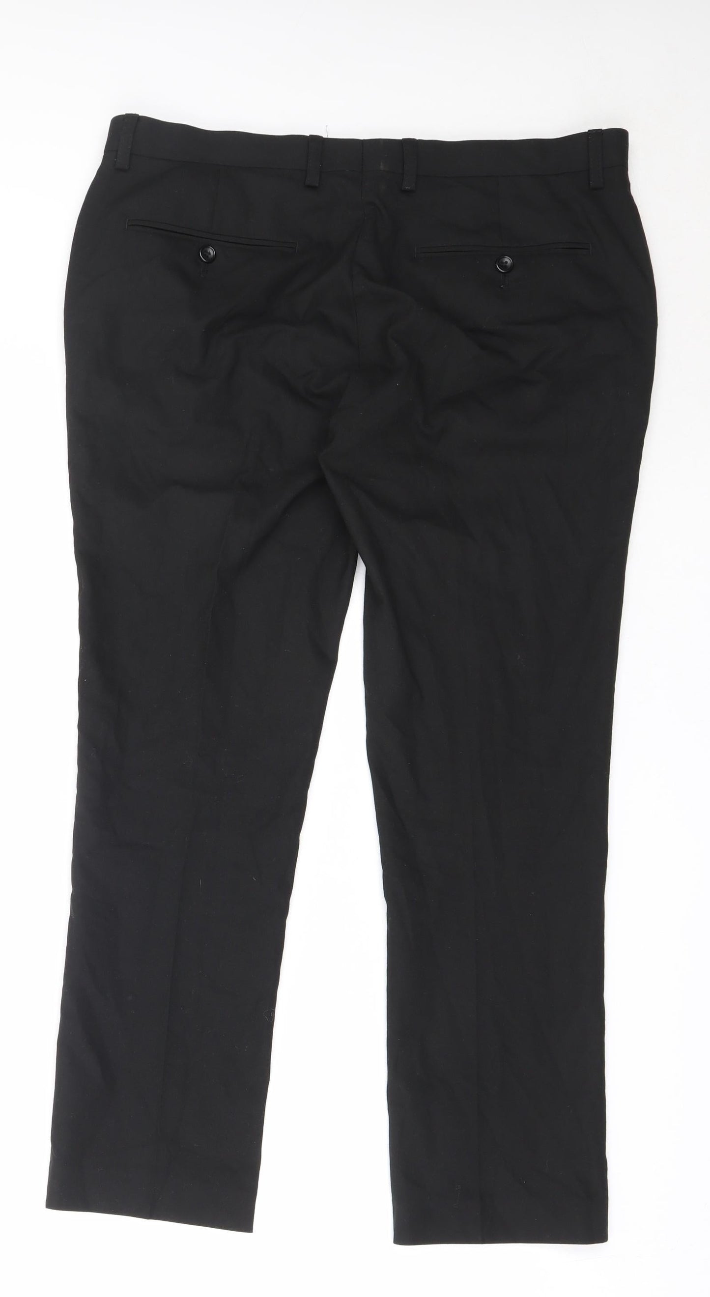 Preworn Womens Black  Polyester Trousers  Size 36 in L25.5 in Regular