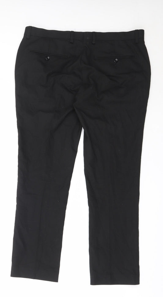 Preworn Womens Black  Polyester Trousers  Size 36 in L25.5 in Regular