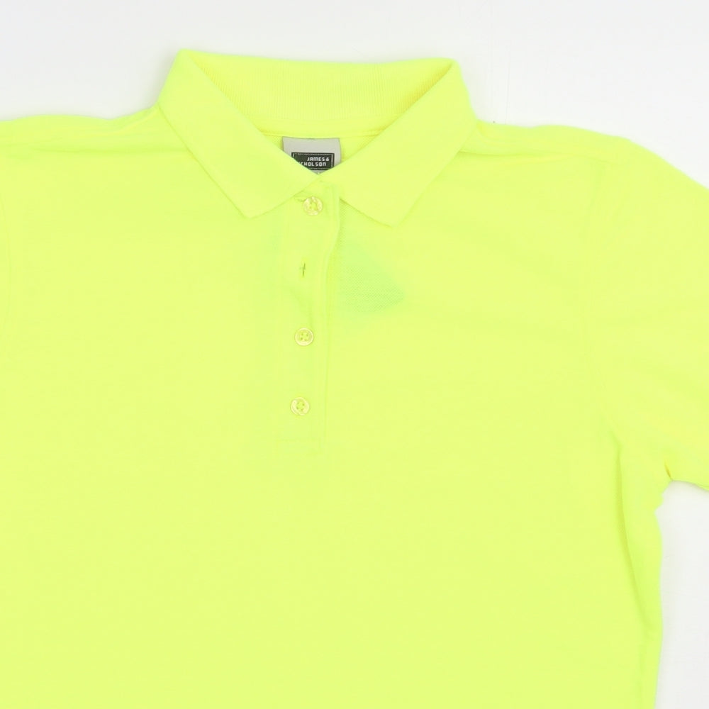 James & Nicholson Womens Yellow  Polyester Basic Polo Size M Collared - work wear