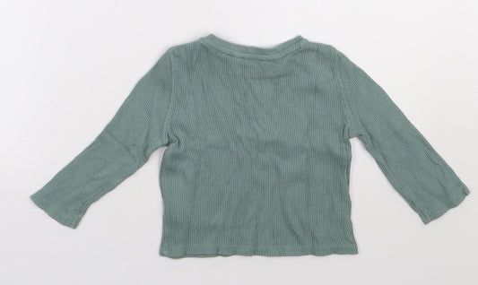 Matalan Boys Green  Cotton Basic Casual Size 12-18 Months Crew Neck Pullover