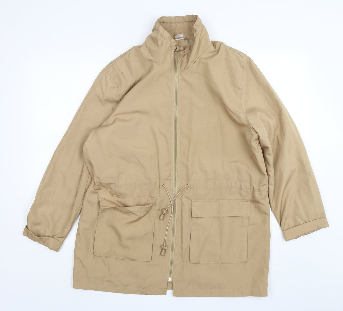 Preworn Womens Beige   Windbreaker Coat Size 16
