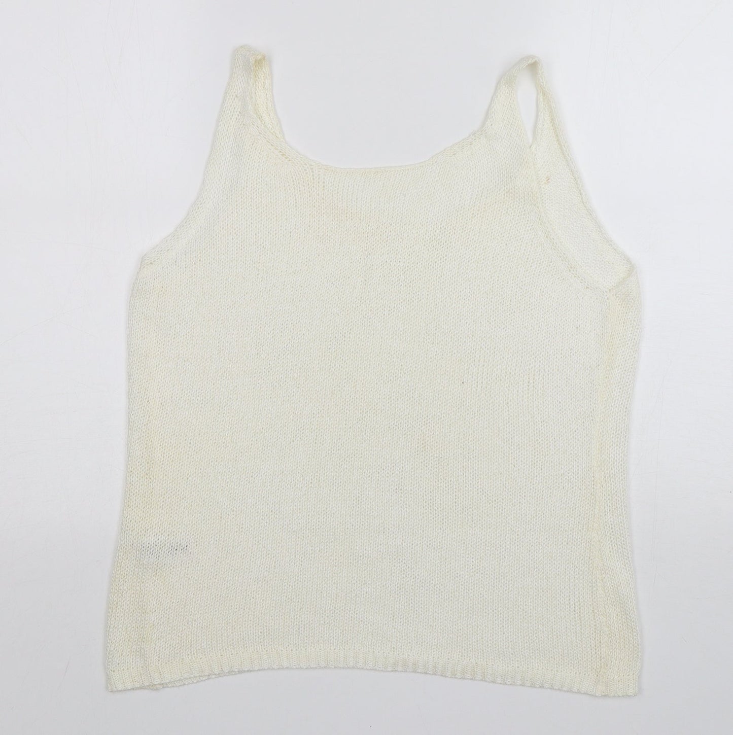 NEXT Womens Ivory V-Neck  Polyester Vest Jumper Size 16