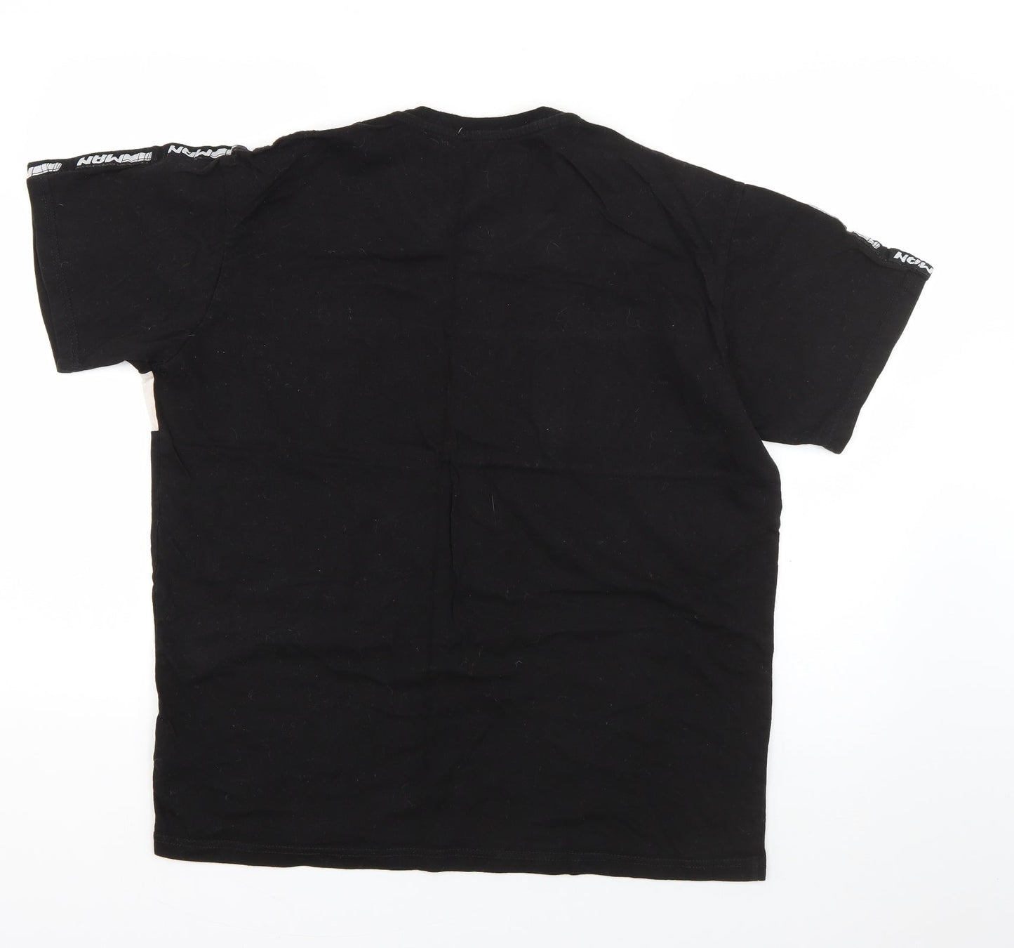 Boohoo Mens Black  Cotton  T-Shirt Size S Roll Neck