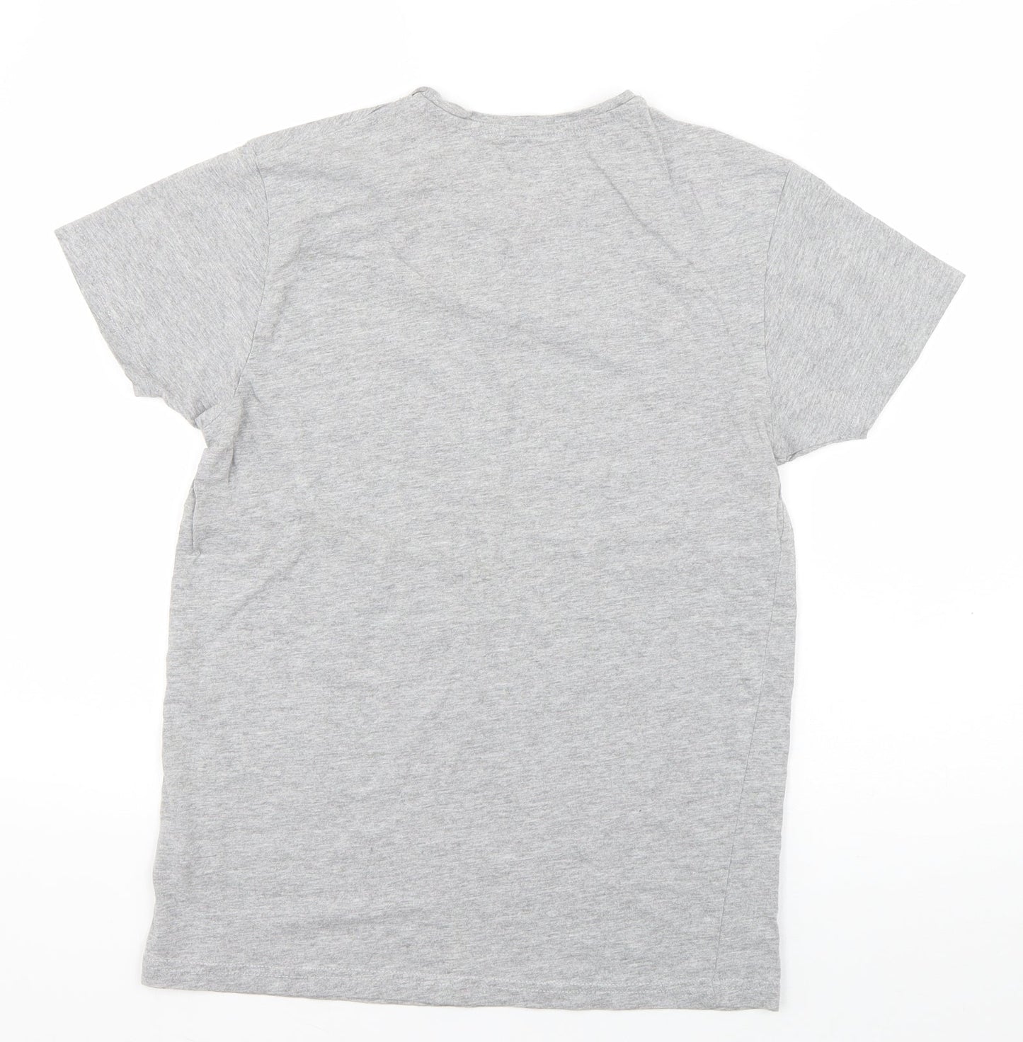 Primark Boys Grey  Cotton Basic T-Shirt Size S Round Neck Pullover