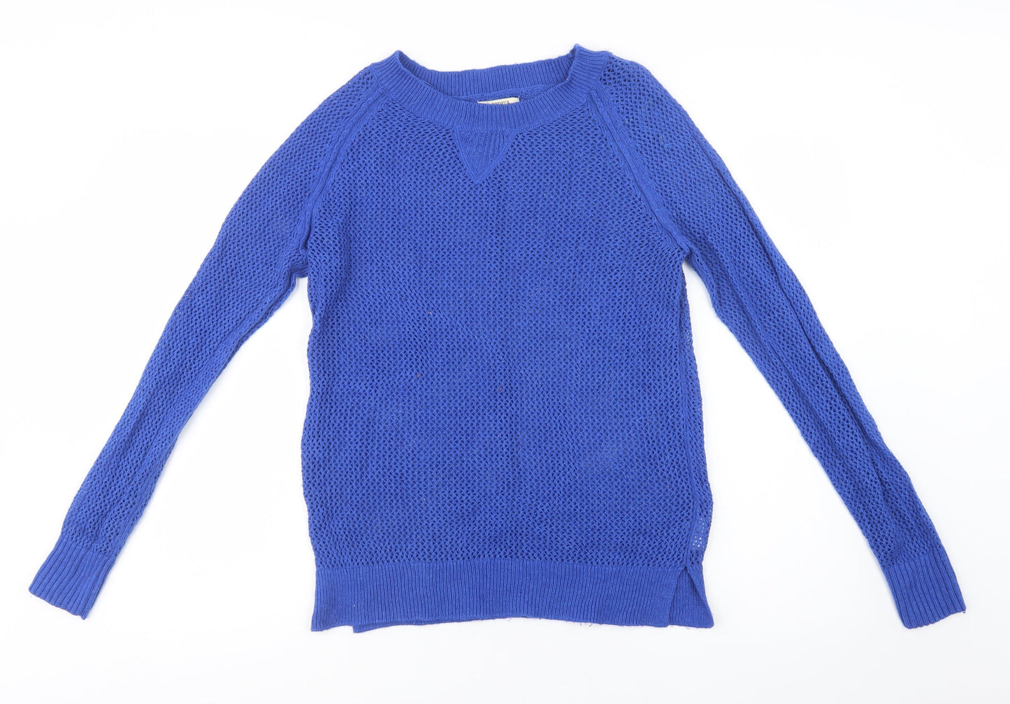 Papaya Womens Blue Crew Neck  Acrylic Pullover Jumper Size 12