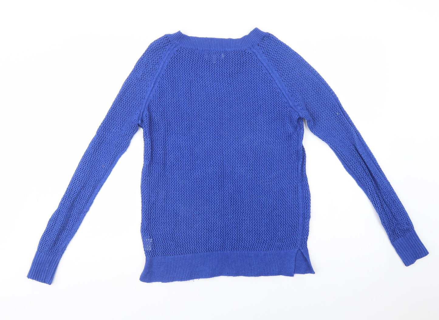 Papaya Womens Blue Crew Neck  Acrylic Pullover Jumper Size 12