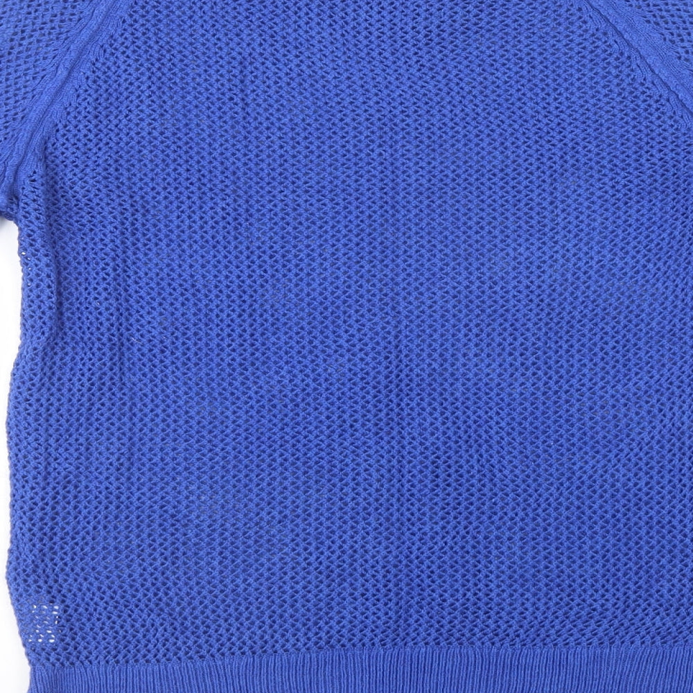 Papaya Womens Blue Crew Neck  Acrylic Pullover Jumper Size 12