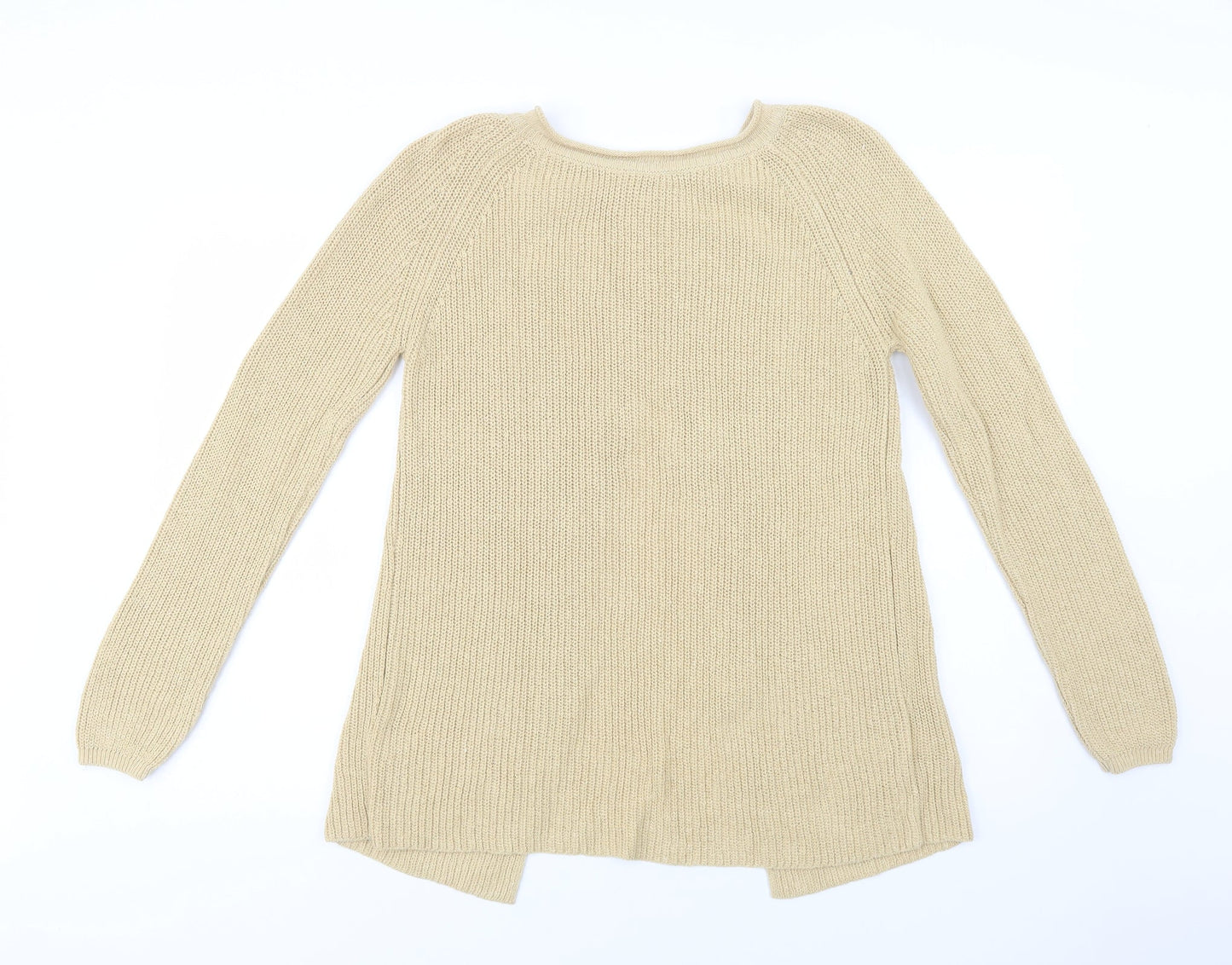 NEXT Womens Beige Crew Neck  Cotton Pullover Jumper Size 10