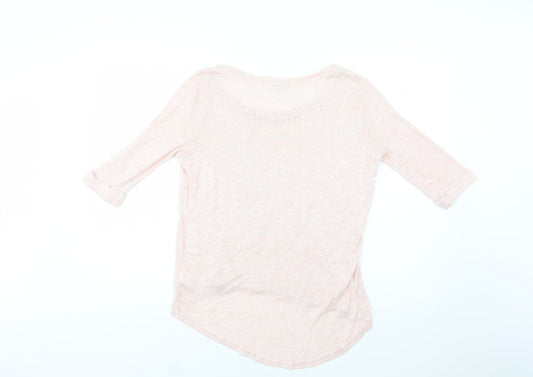 Newq Look Womens Pink Round Neck  Viscose Pullover Jumper Size 12