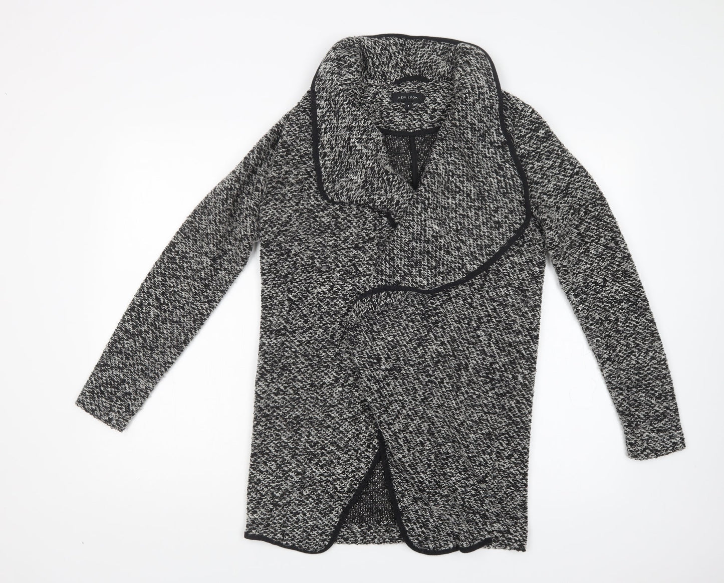 New Look Womens Grey V-Neck  Polyester Cardigan Jumper Size 8