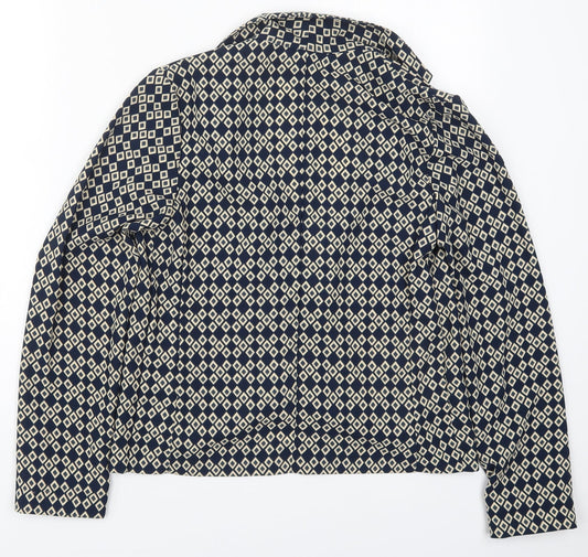 Atmosphere Womens Blue Geometric  Jacket  Size 8