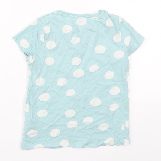 F&F Boys Blue Polka Dot Cotton  Pyjama Top Size 6-7 Years  Pullover - Daddy Awesome Cool and Fun