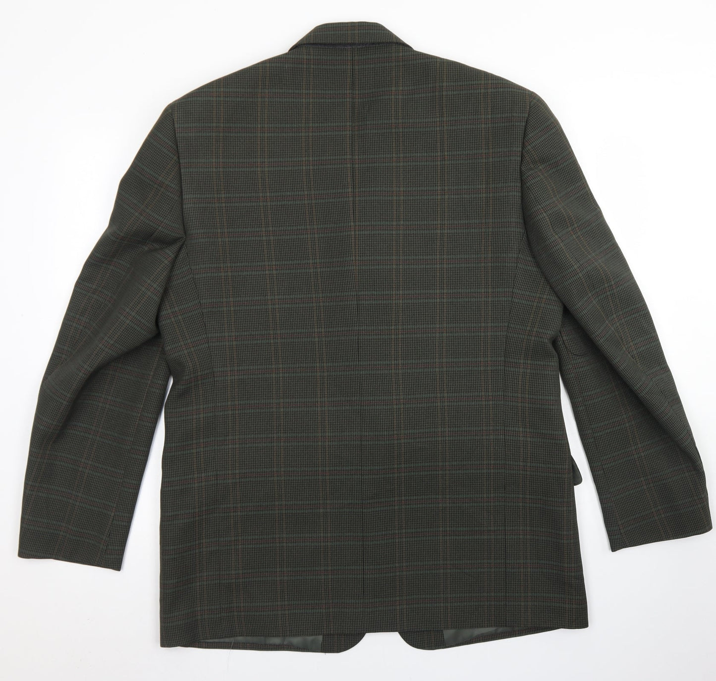 Berkertex Mens Green Plaid Polyester Jacket Blazer Size 42