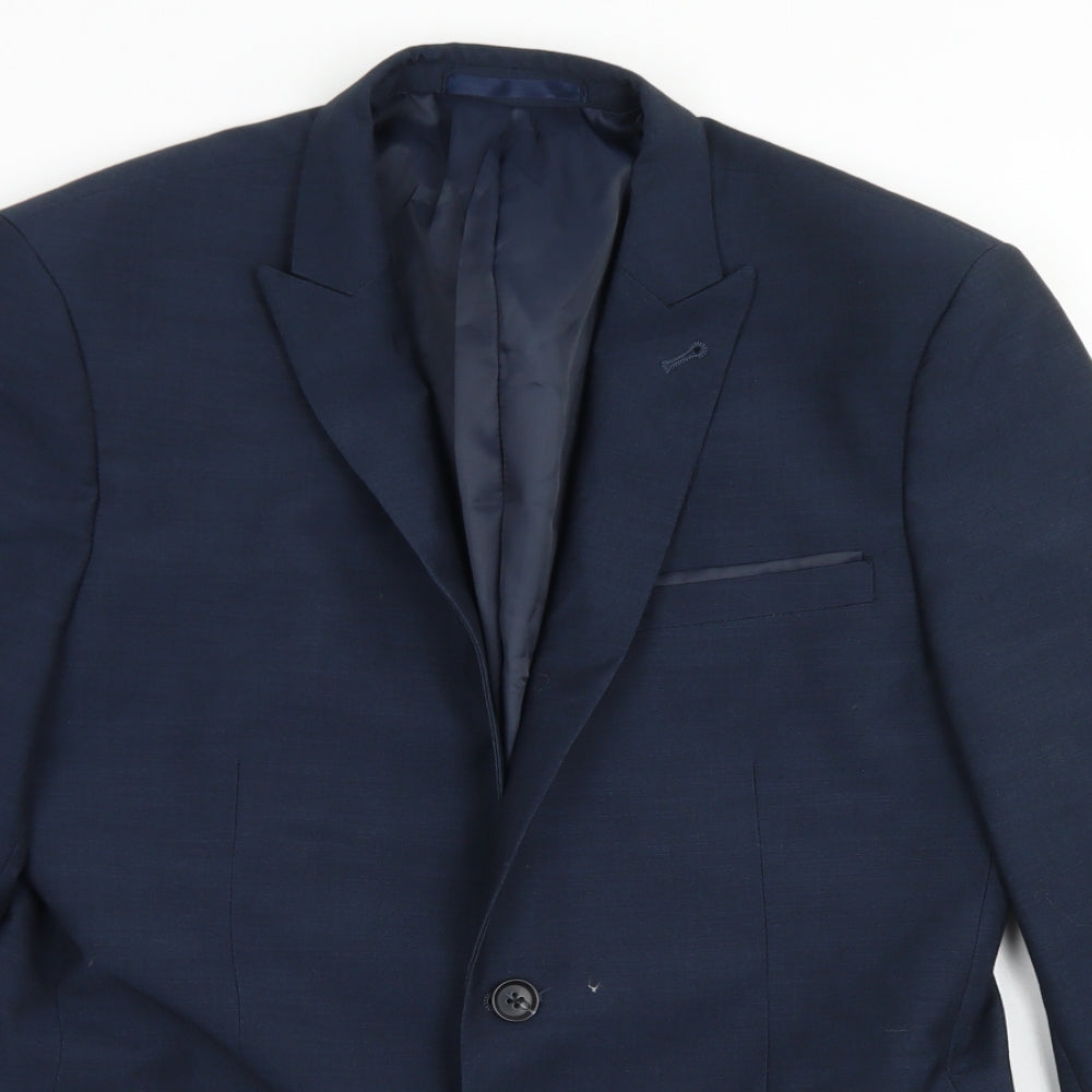 Cedar Wood State Mens Black  Polyester Jacket Blazer Size 38